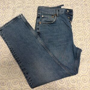 Topshop Women’s Straight Blue Jeans